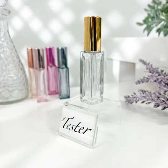 Plymor Clear Acrylic Sign-Holder Display Riser, 1.25" H x 1.75" W x 2.25" D (3/32" thick) (1" x 1.75" Sign) {3}