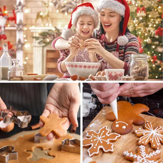 20 Pcs Christmas Cookie Cutters &ndash; Reindeer Snowflake Tree Gingerbread Santa {5}