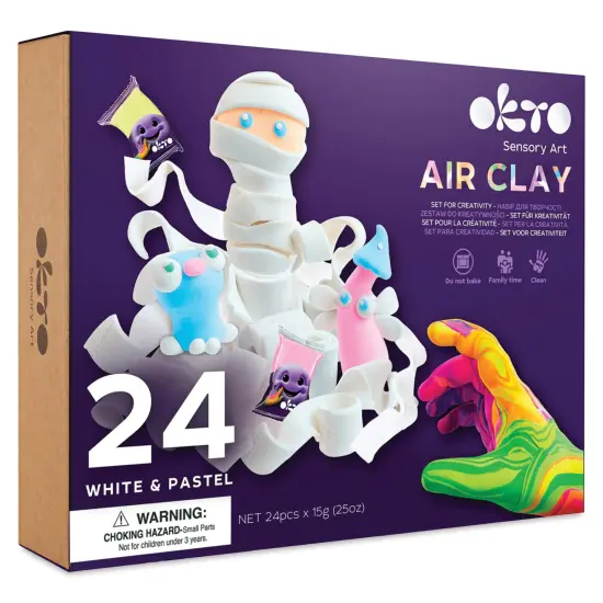 Okto Sensory Art Air Clay Creativity Kit - Pastels, Set of 24 {1}