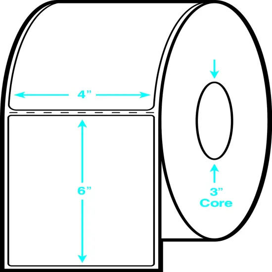 Avery Industrial Direct Thermal Labels, Permanent Adhesive, 4" x 6", 1 Roll, 3" Core, 1, 000 Labels (4131) {5}