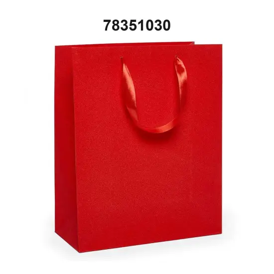 7'' x 3 7/8'' x 9 1/16'' Glitter Grain Euro Totes for Gifts and Events Red {3}