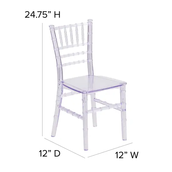 Emma and Oliver 10 Pack Child&rsquo;s All Occasion Resin Chiavari Chair for Home or Home Based Rental Business Clear {4}