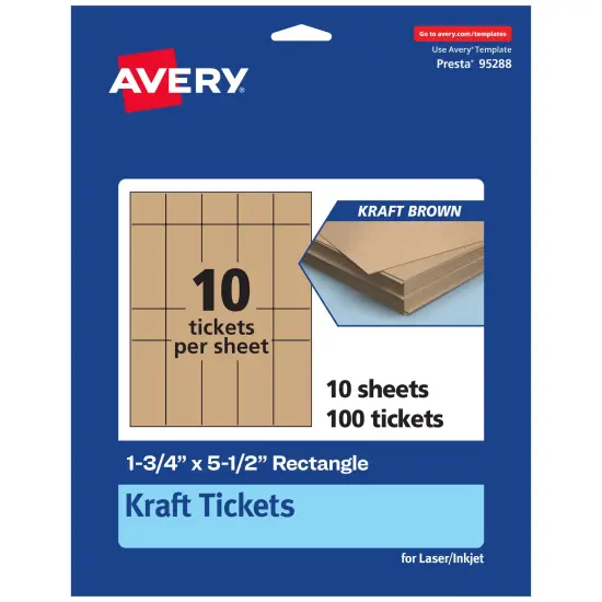 1-3/4" x 5-1/2" Rectangle, Kraft Brown Tickets {1}