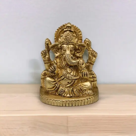 Ganesha Brass Idol, Altar, Deity, Ganesh Idol, Ganapati Idol, Ganesha Statue, Ganapati Idol, Diwali Gift {5}