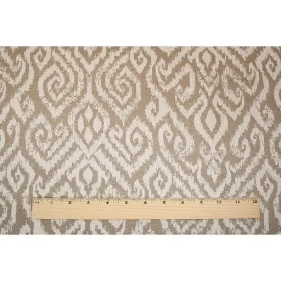 Taupe Beige/Mist Abstract Damask Home Decorating Fabric By the Yard {2}