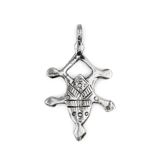 The Bead Chest Tillya Silver Moroccan Tuareg Cross Pendant: North African Tribal Berber Moroccan Sahara Pendant for Jewelry {1}