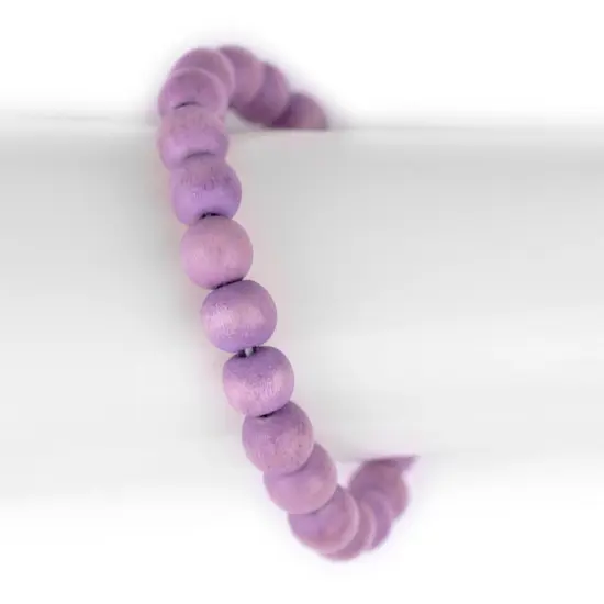 The Bead Chest Wood Stretch Bracelet, Purple - Stackable Beaded Jewelry, Unisex for Men & Women {3}