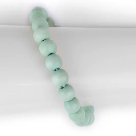 The Bead Chest Wood Stretch Bracelet, Mint Green - Stackable Beaded Jewelry, Unisex for Men & Women {3}