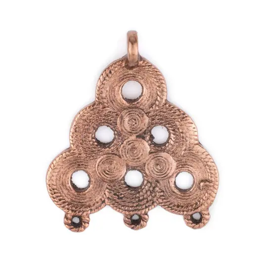 The Bead Chest Copper Baule Beehive Connector Pendant (54x47mm): African Tribal Metal Pendant for DIY Jewelry and Necklace {1}