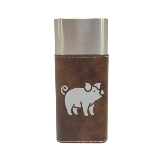 Cigar Case with Cutter - Piglet - Leather Black/Silver {4}