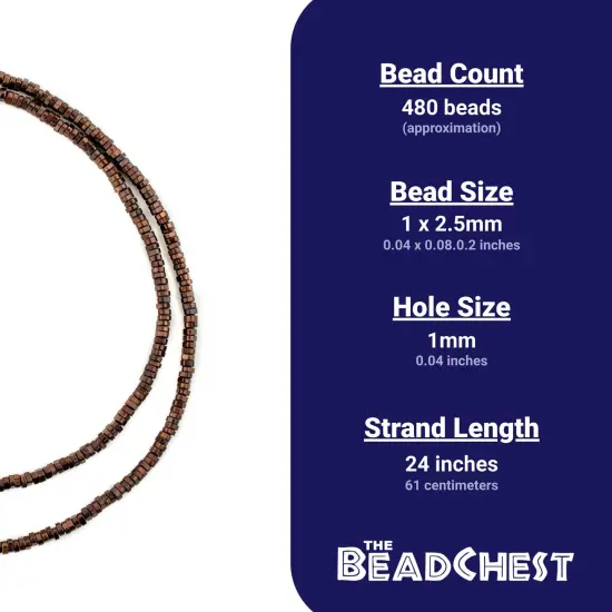 The Bead Chest Faceted Antiqued Copper Triangle Heishi Beads (2.5mm) {4}