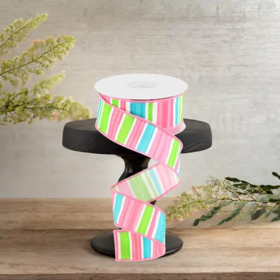 1.5" Multi Width Horizontal Stripe Ribbon: Pink (10 Yards) {3}