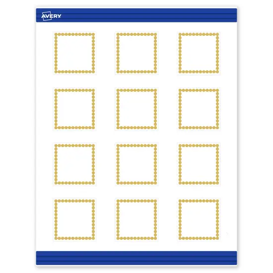 Avery Printable Square Cards, Gold Beads, 2" x 2", Matte White Square Cards, Laser/Inkjet, 120ct, Great for Business Cards {1}