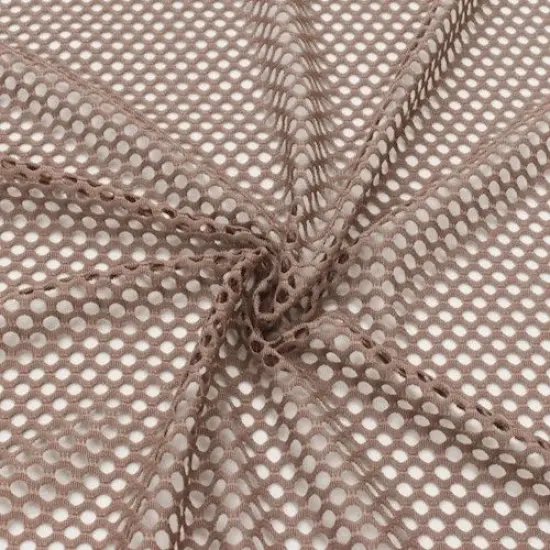 Mocha Brown Famous Make Fish Net/Mesh Yoga Wear Knit Fabric By the Yard {2}