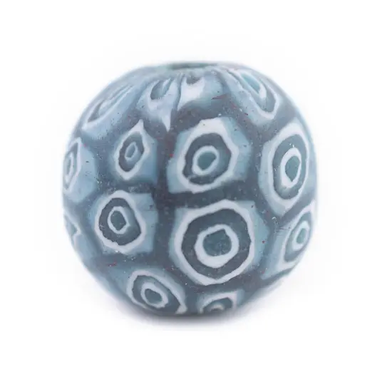 The Bead Chest Blue Mosaic Jatim Java Bead (Single Bead, 20mm) {4}