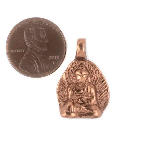 The Bead Chest Copper Buddha Pendant (16x25mm) {2}