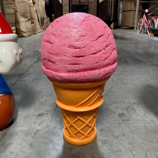 One Scoop Strawberry Ice Cream Over Sized Statue {4}
