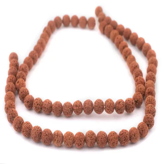 The Bead Chest Cinnamon Brown Volcanic Lava Beads (10mm) {3}