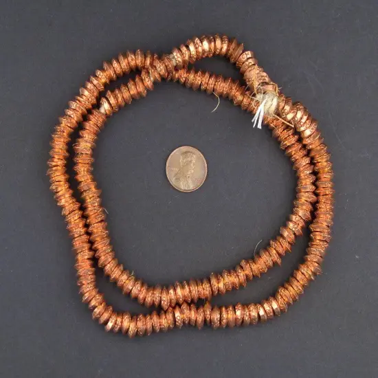 The Bead Chest Copper Ethiopian Wollo Rings (9mm) (Set of 5): Genuine Ethiopian Metal Ring Beads for DIY Jewelry {2}