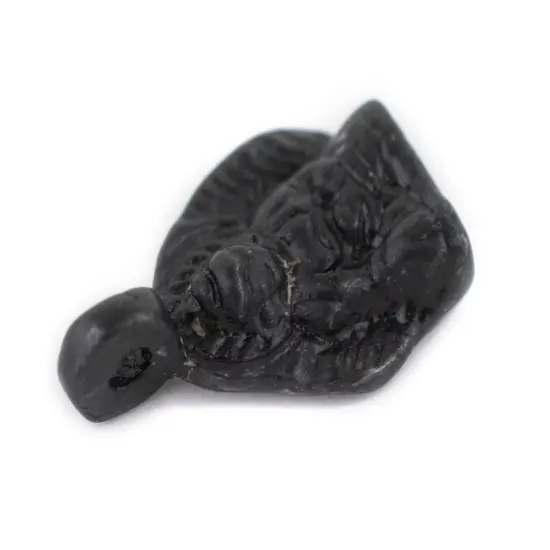 The Bead Chest Midnight Black Buddha Pendant (16x25mm) {3}