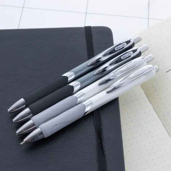 BAZIC Ciel Chroma FUSE Tech Ink Retractable Pen w/ Rubberized Barrel & Metal Clip (2/Pack) {6}