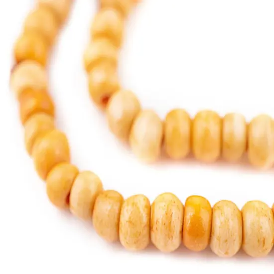 The Bead Chest Orange Rustic Bone Mala Beads (6mm) {1}