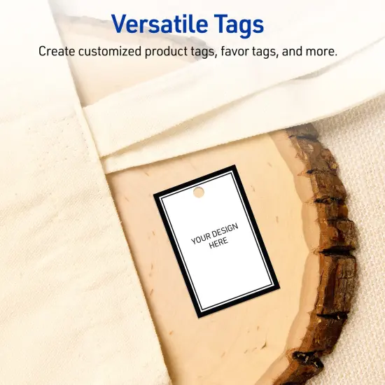 Avery Printable Rectangle Tags, Double Black Border, 2" x 3", Matte White Rectangle Tags, Laser/Inkjet, 80ct, Great for Product Tags {6}