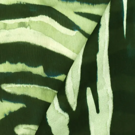 Ink Green-Multi Famous Designer Zebra Printed Viscose Chiffon Fabric By the Yard {3}