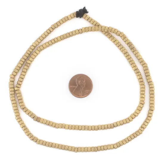 The Bead Chest Brass Patterned Rondelle Beads (4mm) {2}