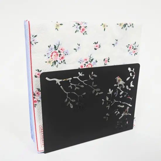 Mango Steam Songbird Tabletop Napkin & Letter Holder for Home, Kitchen, Restaurants Black {6}
