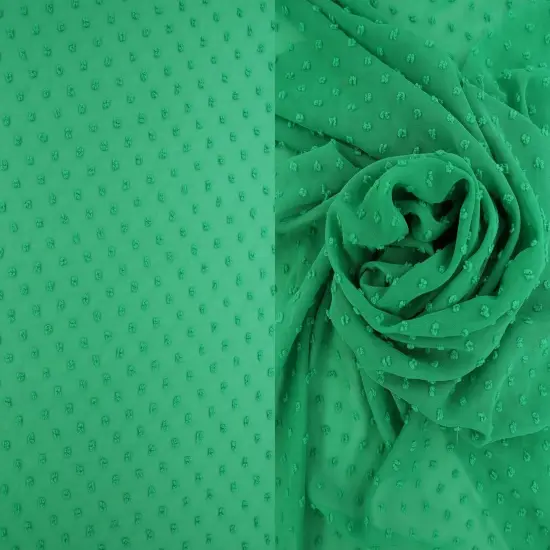 1 Yard Swiss Dot Chiffon Solid Woven Fabric Lightweight Sheer Drapery 57/58" Width OLIVE LT {6}