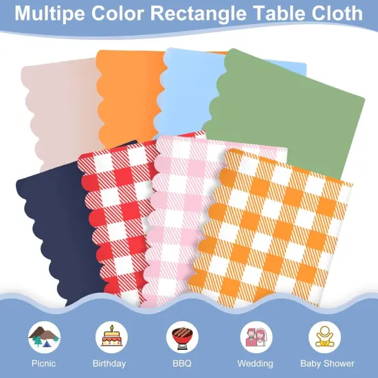 6 Pack Plastic Light Blue Tablecloth {3}
