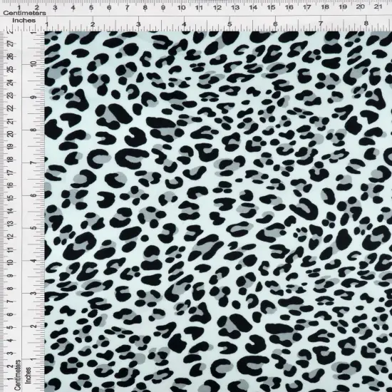 1 Yard Shiny Satin Animal Print Fabric, 57/58&Prime; Wide 100% Polyester GREY {4}