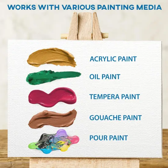 Stretched Canvas for Painting (10 Pack) Blank Painting Canvas - 2 of Each; 4x4, 5x7, 8x10, 9x12 and 11x14 Canvas, 100% Cotton Pre-Primed, Great for Pouring, Acrylic, Oil, Wet and Dry Art Media {4}