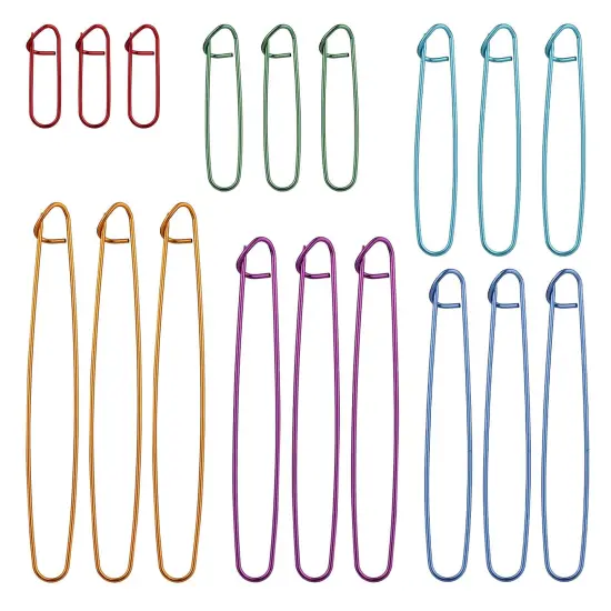 18 Pcs Knitting Stitch Holders, Yarn Stitch Holder Stitch Holders for Knitting Cable Needles Colorful Aluminum Crochet Stitch Holders Markers for Sewing Crocheting Supplies Tools Accessories {1}