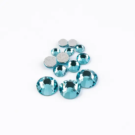 Crystal Lane DIY Combo Glass Flatback Rhinestones SS3 / SS6 / SS12 Aquamarine {1}