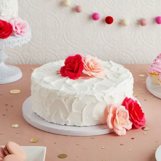 3 Pack 12-Inch Round Cake Drum Board Set, Round Boards for Baking Supplies, Desserts (0.5 Inches Thick) White {2}