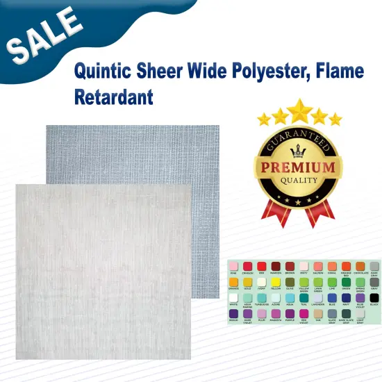 Quintic Sheer Wide Polyester Flame Retardant Stone {2}