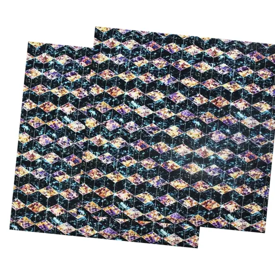 Geometric Diamond Printed Spandex Fabric {3}