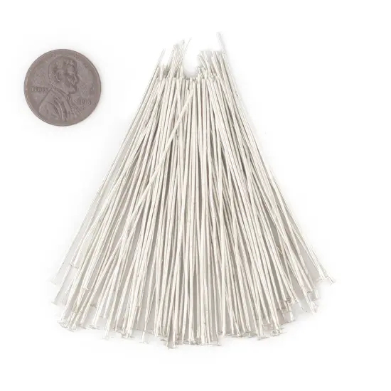 The Bead Chest Silver 21 Gauge 2.5 Inch Head Pins (Approx 100 pieces) {2}