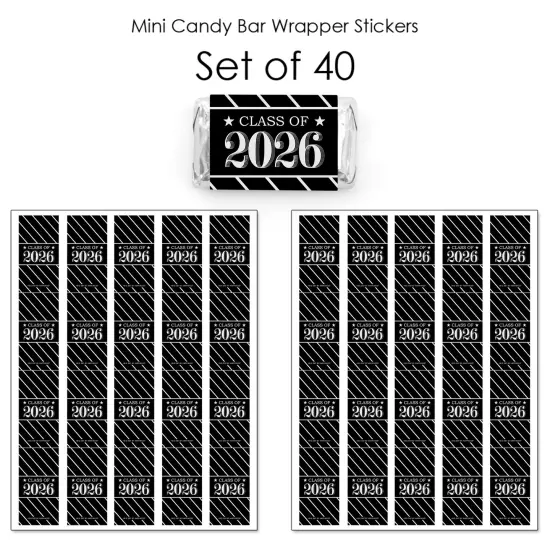 Big Dot of Happiness Graduation Cheers - Mini Candy Bar Wrapper Stickers - 2026 Graduation Party Small Favors - 40 Count {4}