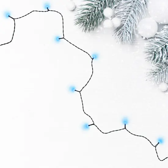 Northlight LED Wide Angle Christmas Lights - Blue - 9.5' Green Wire - 20ct {4}