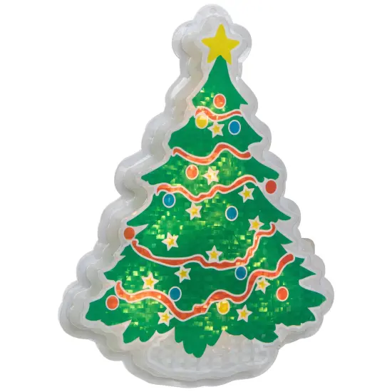 Northlight Lighted Holographic Christmas Tree Window Silhouette - 12.5" - Clear Lights Green {5}
