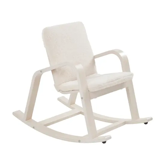 Bentwood Rocking Chair with Cushion, Kids Furniture White Wash {1}