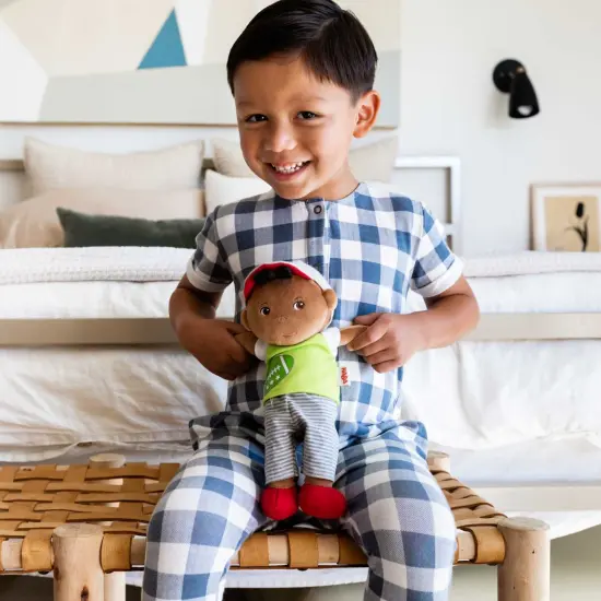 HABA Soft Doll Mason &ndash; 11.5" Plush Baby Boy Toy with Black Hair for Ages 6 Months and Up, First Doll Gift for Kids, Machine Washable Multicolor {7}