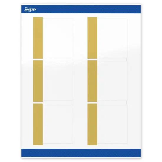 Avery Printable Square Labels, Gold-Dipped Edge, 3" x 3", Glossy White Square Labels, Permanent, Laser/Inkjet, 60ct, Great for Product Labels {1}