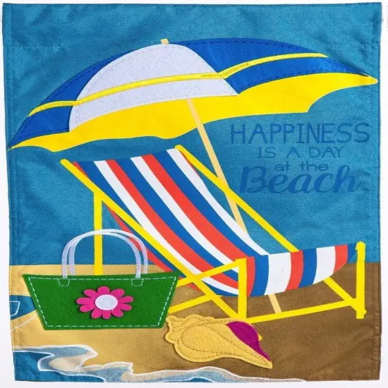 Happiness Is A Day At The Beach Garden Flag 2 Sided {1}