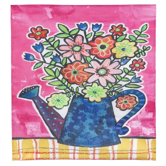 Summer Flowers Watering Can 2 Sided Banner {1}