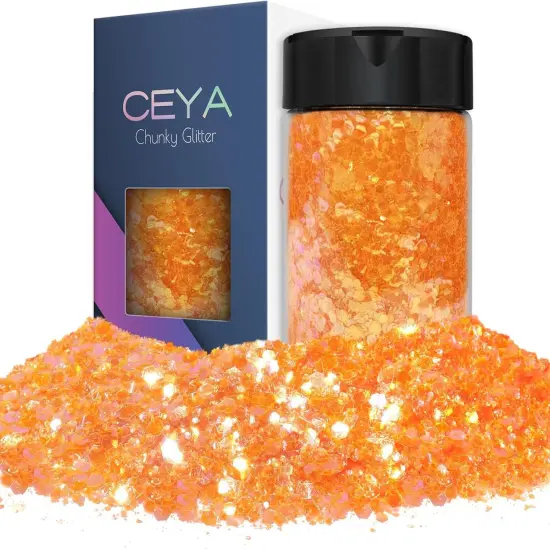Fluorescent Orange Craft Glitter Powder {1}