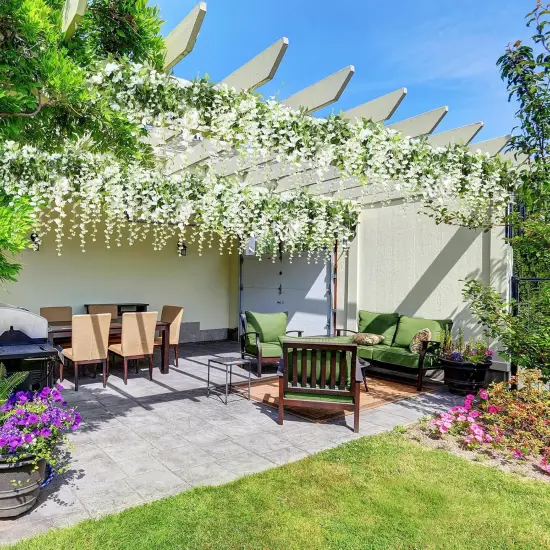 10 Pcs 7.2ft/pcs Artificial Flowers Wisteria Garland Artificial Wisteria Vine Hanging Flower {5}